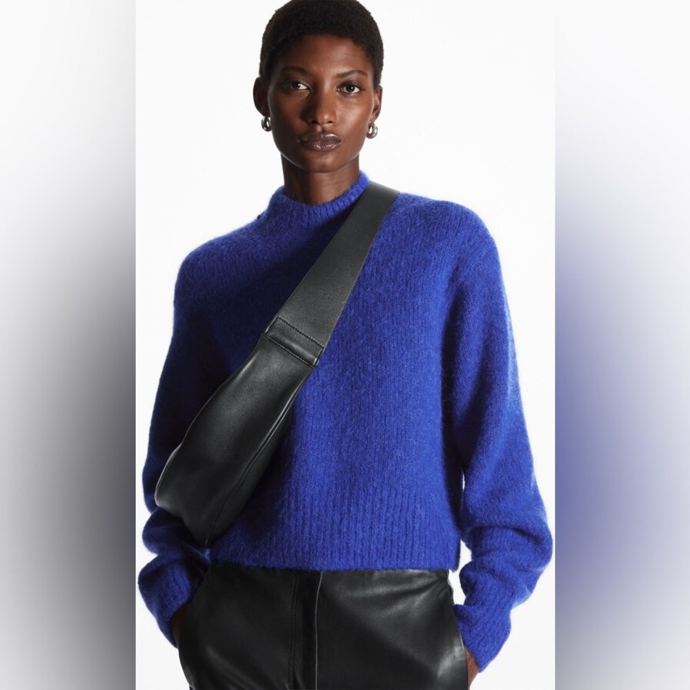 Cropped Alpaca-Blend Mock-Neck Jumper